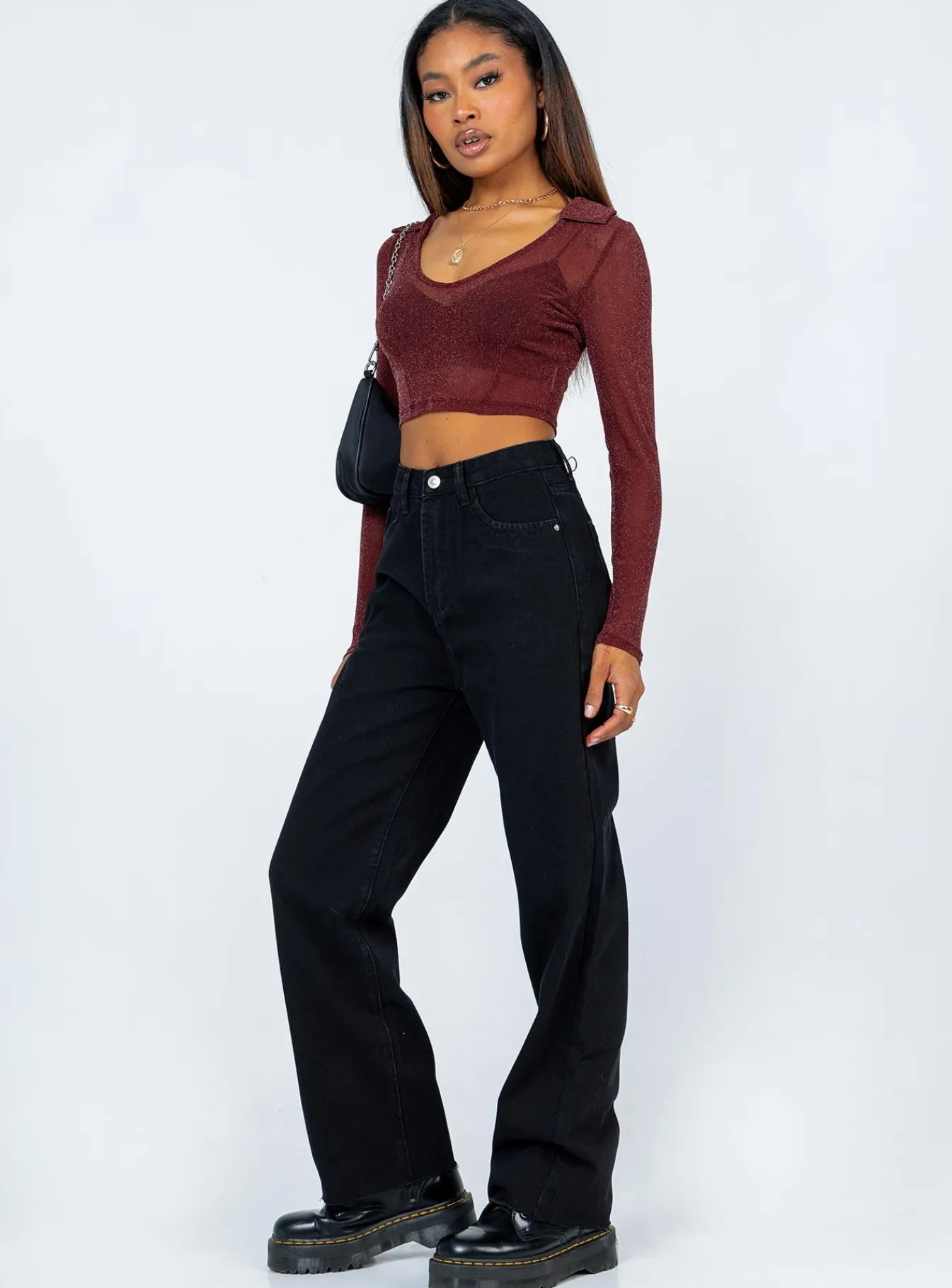 Princess Polly Kalinda Denim Jeans Black Sale