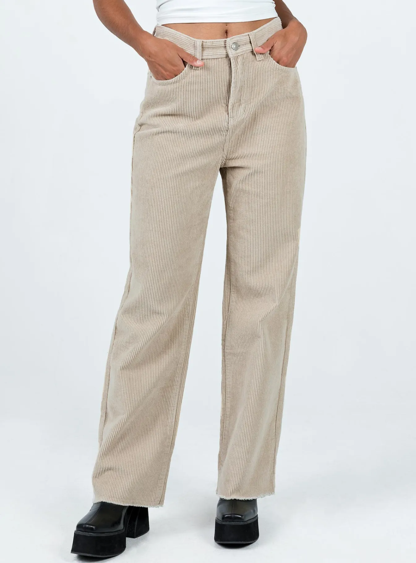 Princess Polly Kalinda Jeanscord Beige Best Sale
