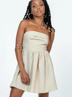 Princess Polly Kallie Mini Dress  Beige Store