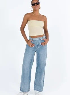 Princess Polly Kantor Tube Top  Ivory Cheap