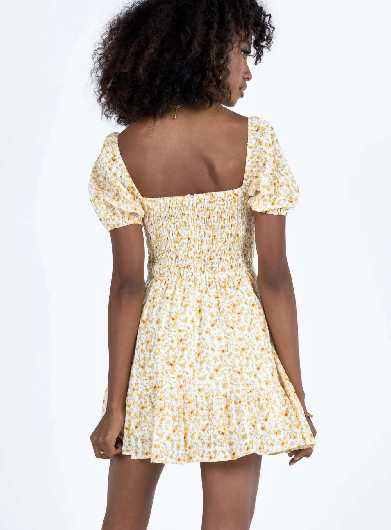 Princess Polly Kaori Mini Dress Yellow Floral Online