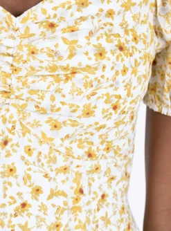 Princess Polly Kaori Mini Dress Yellow Floral Online