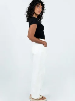 Princess Polly Karana Slouch Jeans  Ivory Clearance