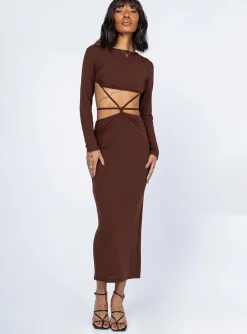 Princess Polly Kari Midi Dress  Brown Shop
