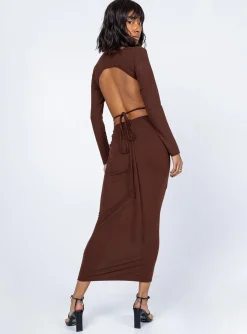 Princess Polly Kari Midi Dress Brown Shop