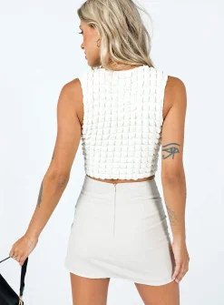 Princess Polly Kariss Mini Skirt Beige Clearance