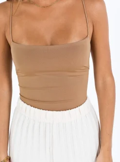Princess Polly Karlah Bodysuit  Beige Clearance