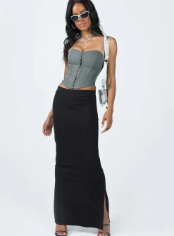 Princess Polly Karley Low Waist Maxi Skirt Black Discount