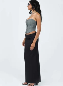 Princess Polly Karley Low Waist Maxi Skirt Black Discount