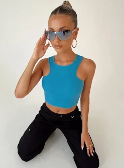 Princess Polly Karli Top  Blue New