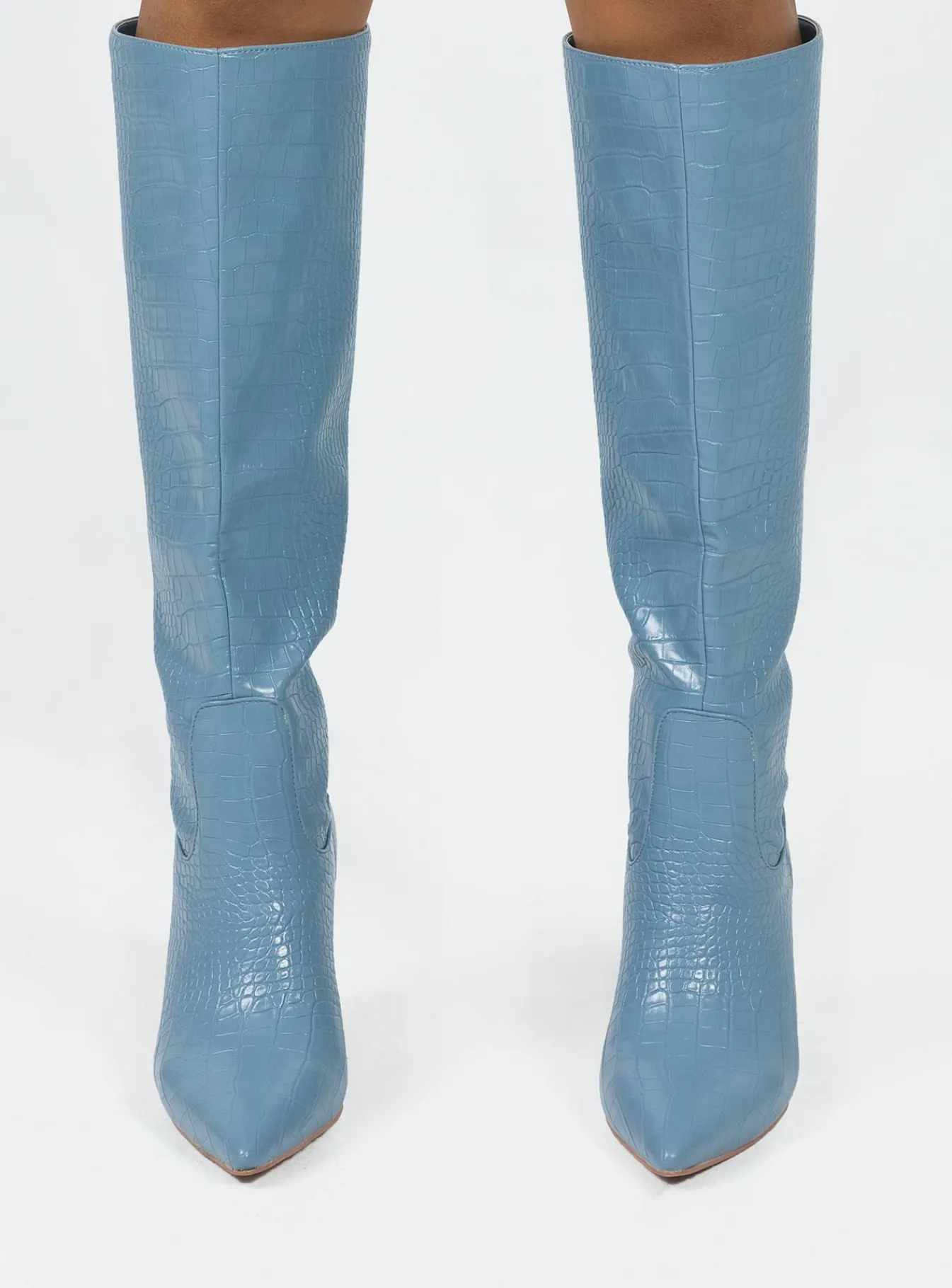 Princess Polly Kathleen Knee High Boot Blue Cheap