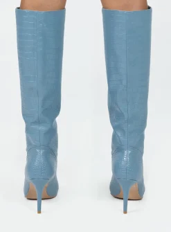 Princess Polly Kathleen Knee High Boot Blue Cheap