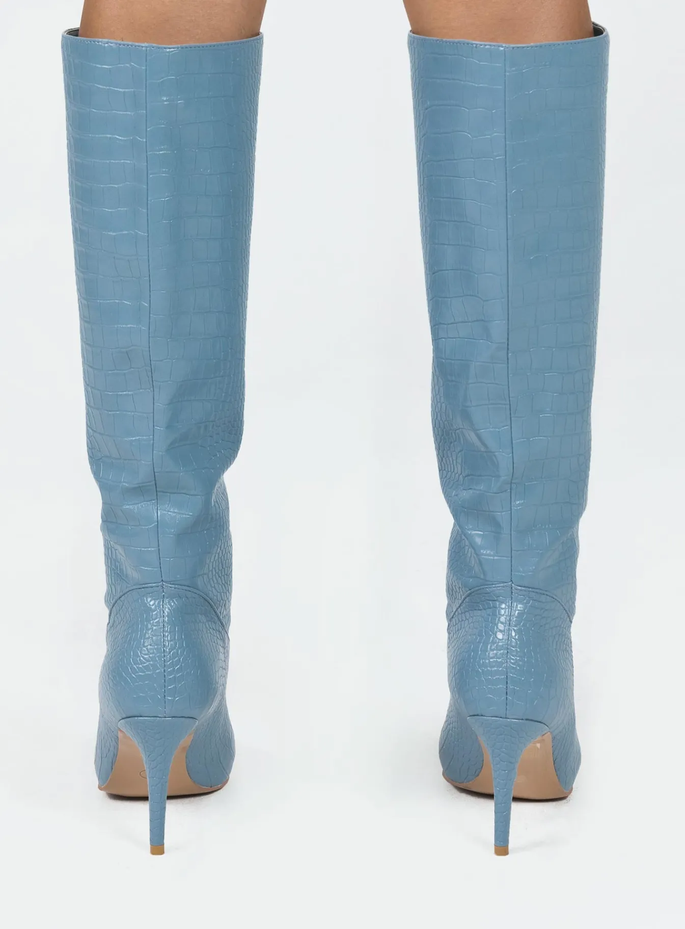 Princess Polly Kathleen Knee High Boot Blue Cheap