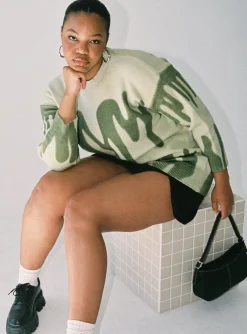 Princess Polly Katie Oversized Sweatercurve   Green New