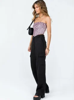 Princess Polly Kaydence Cargo Pants  Black Discount