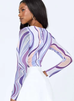 Princess Polly Kaylee Long Sleeve Bodysuit  Purple Shop