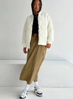 Princess Polly Keean Quilted Jacket  Cream Online