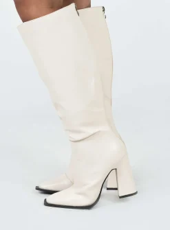 Princess Polly Keeley Boots Vanilla   Cream Best Sale