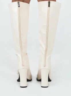 Princess Polly Keeley Boots Vanilla   Cream Best Sale