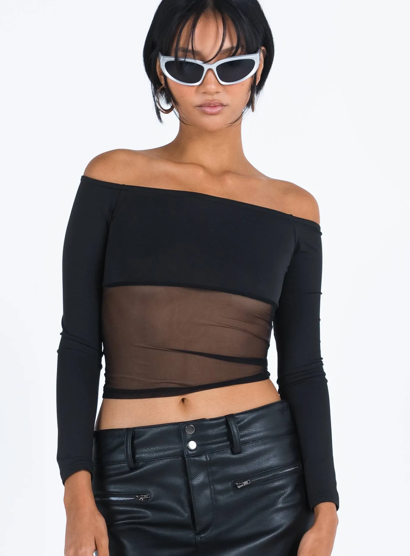 Princess Polly Keeley Off The Shoulder Top Black Best