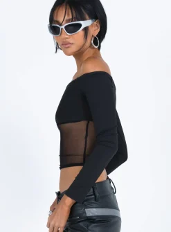 Princess Polly Keeley Off The Shoulder Top Black Best