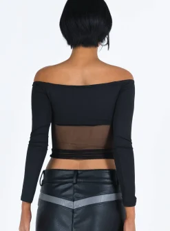 Princess Polly Keeley Off The Shoulder Top Black Best