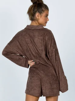 Princess Polly Kegan Long Sleeve Romper Camel   Brown Fashion