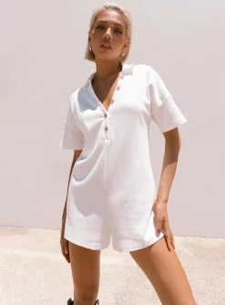 Princess Polly Kegan Romper  White Shop