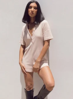 Princess Polly Kegan Romper  Beige Store