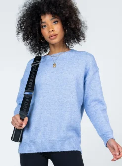 Princess Polly Kelsea Oversized Sweater  Blue Cheap