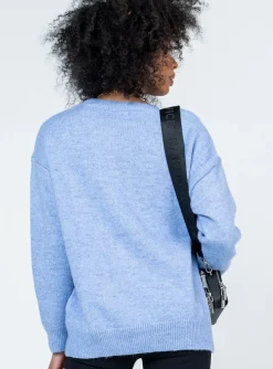 Princess Polly Kelsea Oversized Sweater  Blue Cheap