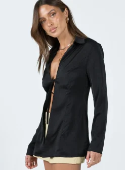 Princess Polly Kemble Shirt Black Discount