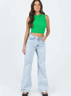 Princess Polly Kendrick Top  Green Outlet