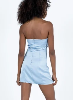 Princess Polly Kesy Bow Tie Mini Dress Blue / Champagne   Blue/ Champagne Fashion