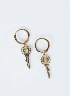 Princess Polly Key Earrings  Gold Best