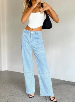 Princess Polly Khadeeja Light Wash Jeans  Denim Shop