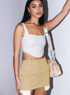 Princess Polly Kiaana Mini Skirt  Beige Fashion