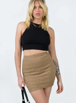 Princess Polly Kiarne Mini Skirt Beige Flash Sale