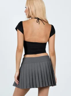 Princess Polly Kierce Pleated Mini Skirt  Grey Hot