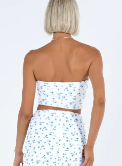 Princess Polly Kinney Strapless Top  White / Floral Cheap