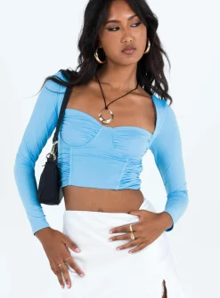 Princess Polly Kip Long Sleeve Top Blue Online