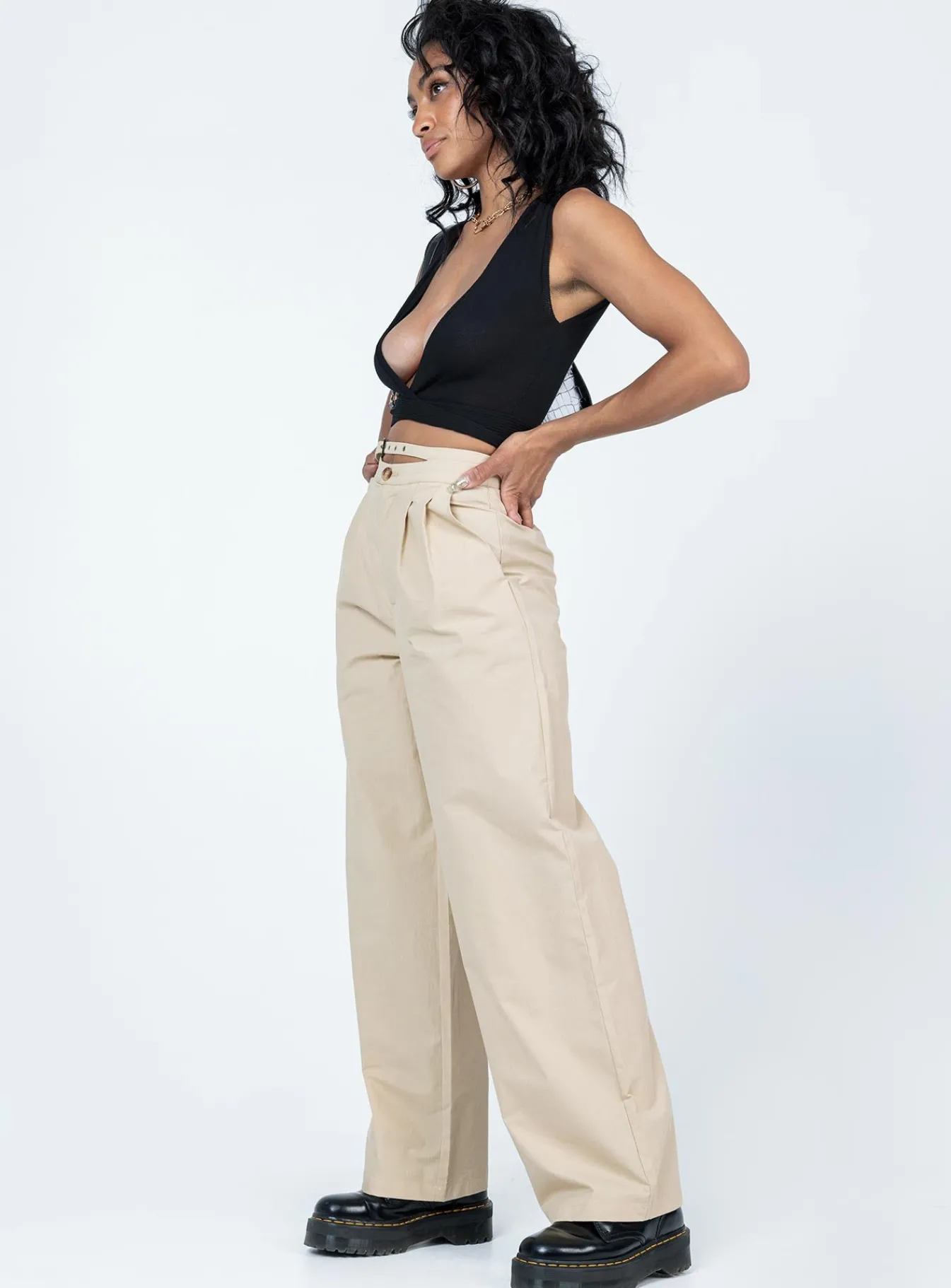 Princess Polly Kira-Jane Pants Cream Sale
