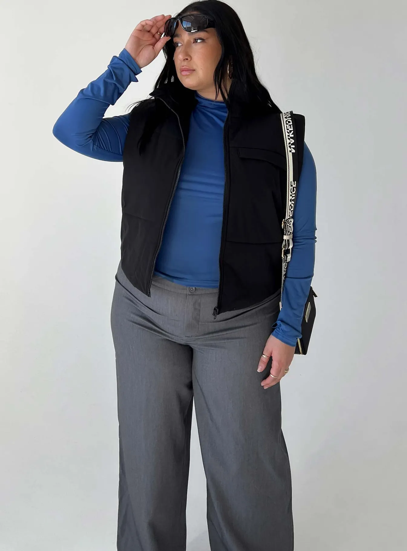 Princess Polly Kirby Puffer Vestcurve Black Hot