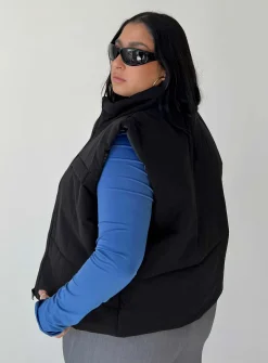 Princess Polly Kirby Puffer Vestcurve Black Hot