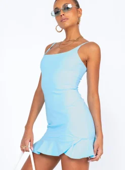 Princess Polly Kiribati Mini Dress  Blue Hot