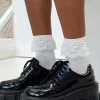 Princess Polly Kirk Socks  White Floral Flash Sale