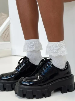 Princess Polly Kirk Socks  White Floral Flash Sale