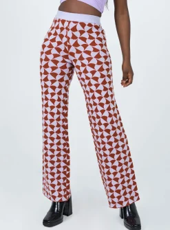 Princess Polly Kirsty Retro Tile Pants  Pink Discount