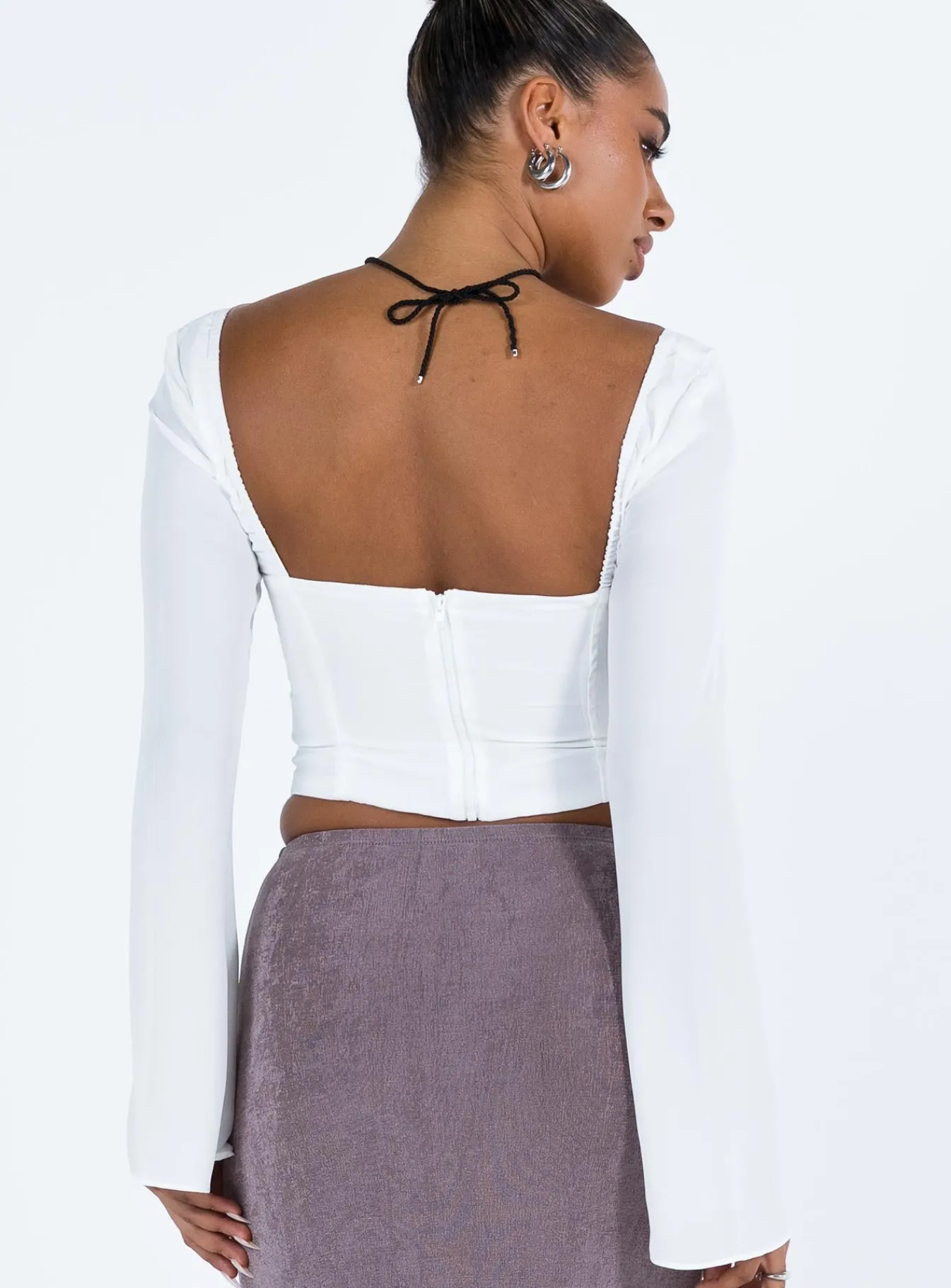 Princess Polly Kitchener Long Sleeve Top Ivory Outlet