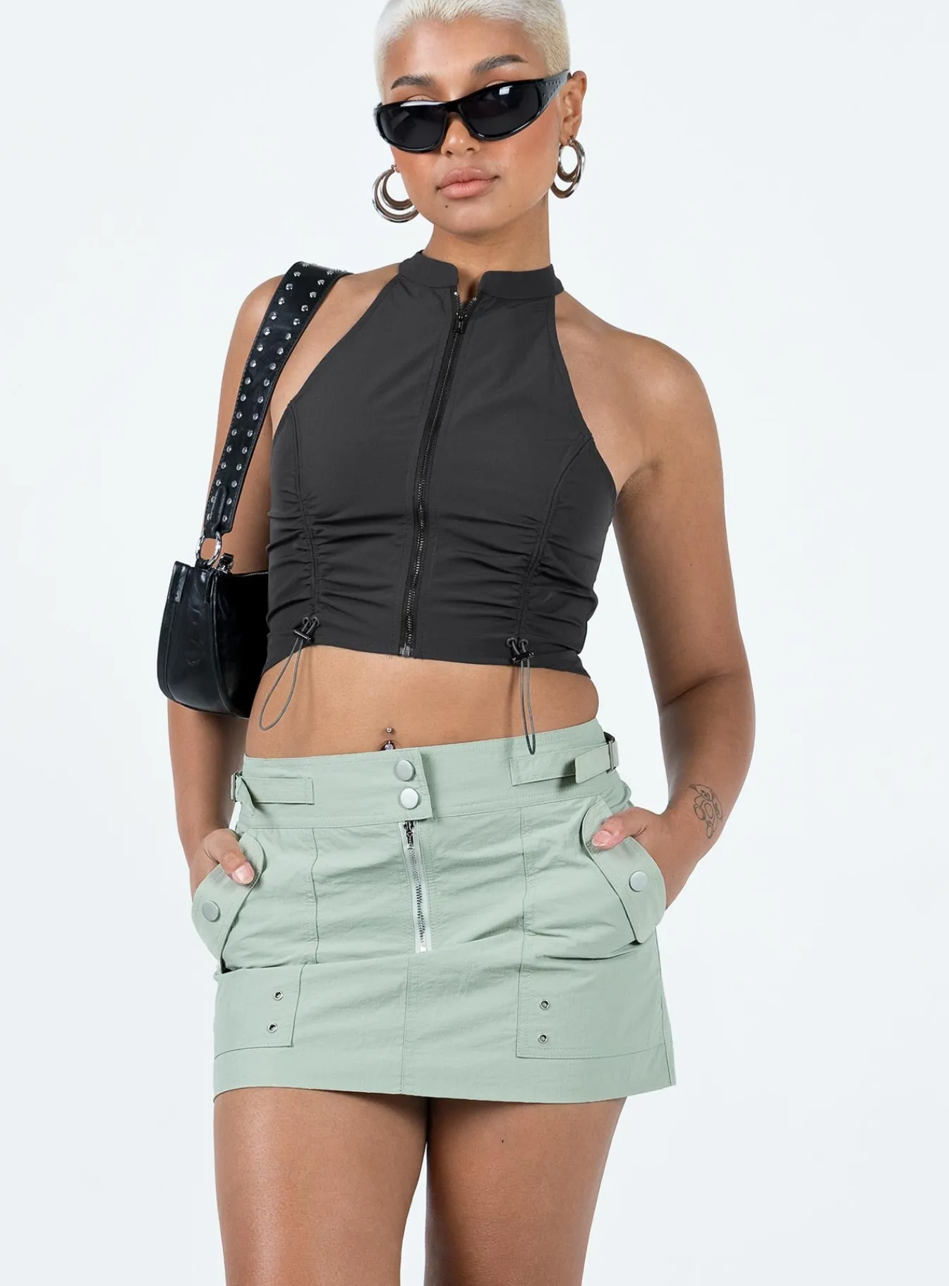 Princess Polly Knightley Cargo Mini Skirt Khaki Best Sale